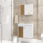 Gabinete Para Banheiro Com Cuba e Espelheira Munique