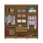 Guarda Roupa 0230 Ripado 3D Com 6 Portas e 2 Gavetas - Imagem 4