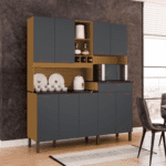 Kit Cozinha Merlot Perfil 9 Portas 100% MDF - Imagem 2