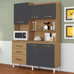Kit Cozinha Compacta Mila 5 Portas e 3 Gavetas